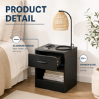 Modern Side Table with Drawer & Storage Shelf