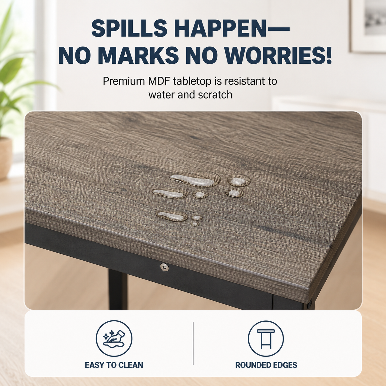 Modern Pub Table with Wood-Look Top