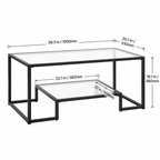 Modern Tempered Glass Coffee Table with Open Shelf