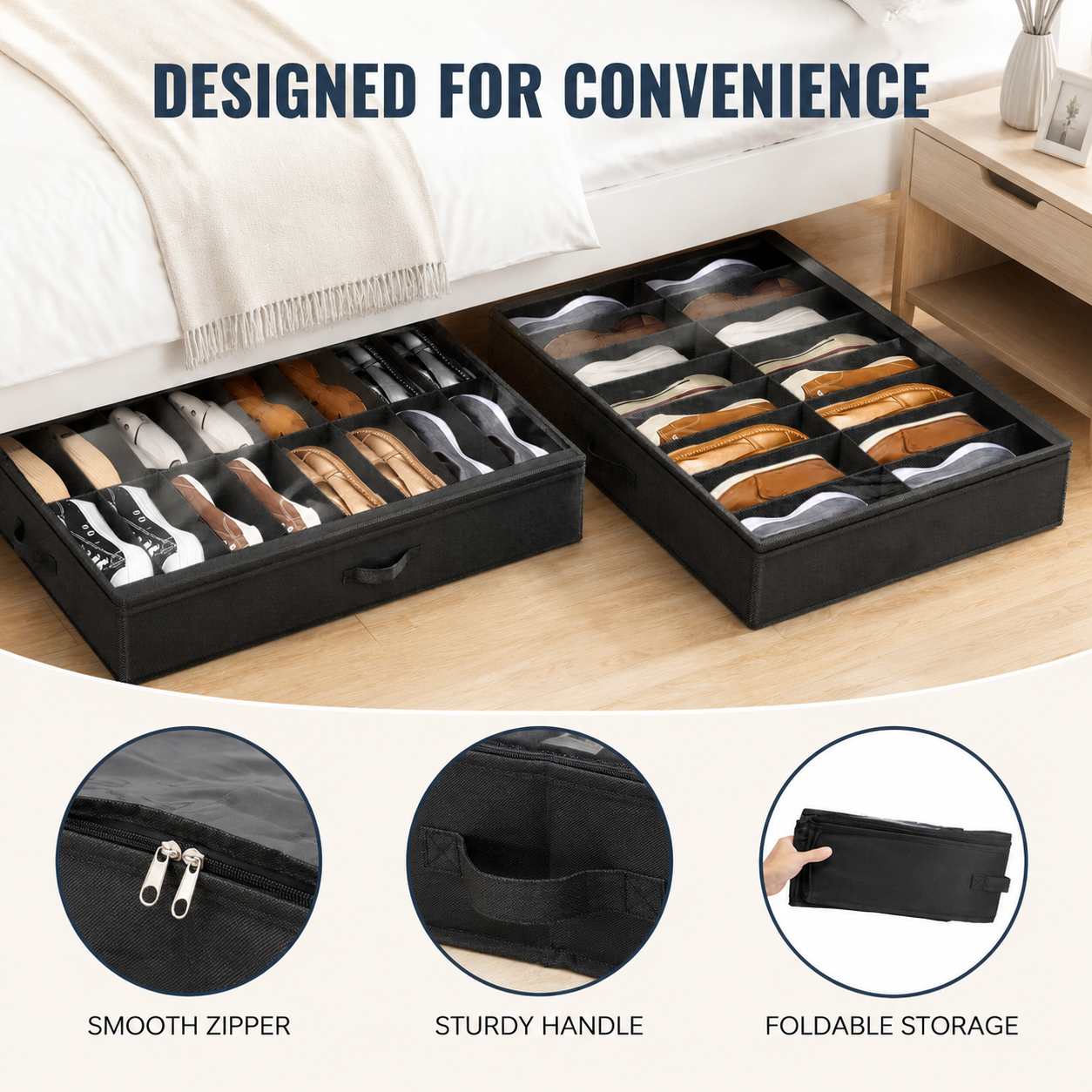 Under Bed Shoe Storage Organizer (Set of 2)
