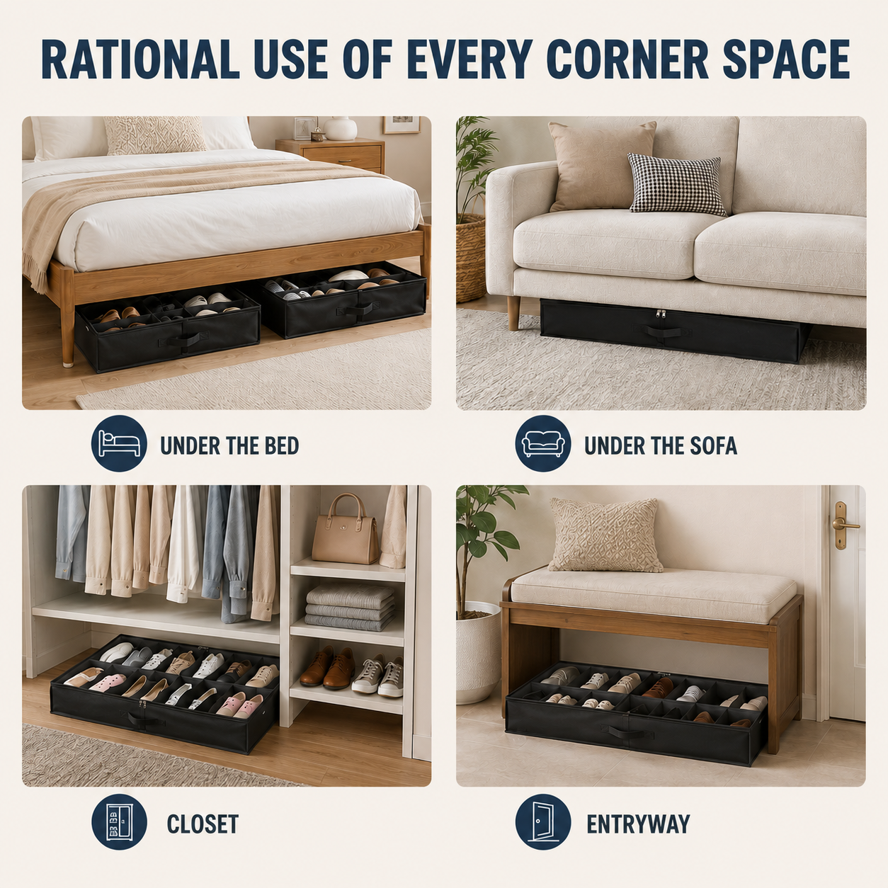 Under Bed Shoe Storage Organizer (Set of 2)