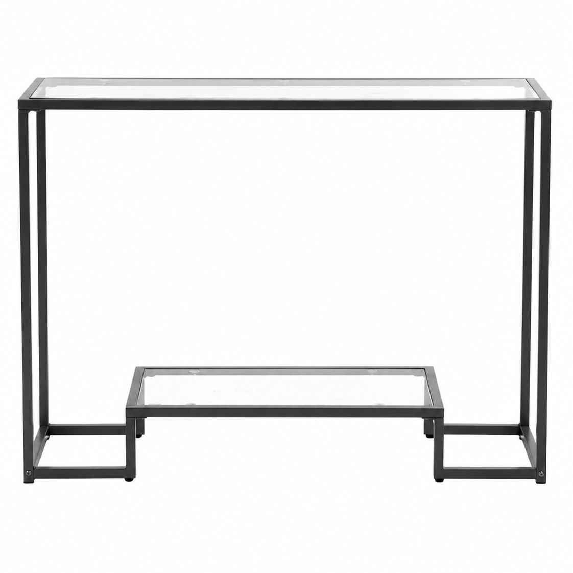 Modern 2-Tier Glass Console Table
