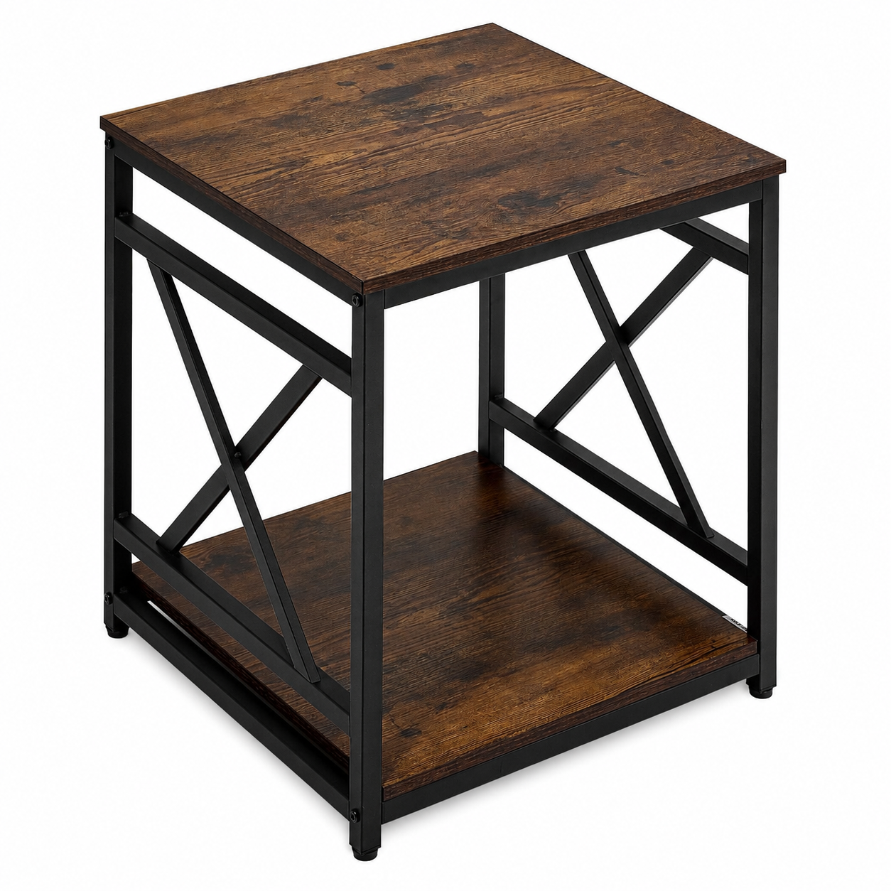 Square End Table with Open Storage Shelf