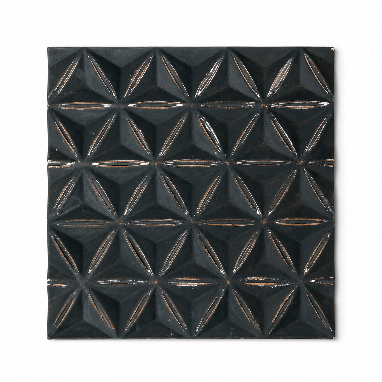 Handcrafted Black Geometric MDF Wall Décor (16" x 16")
