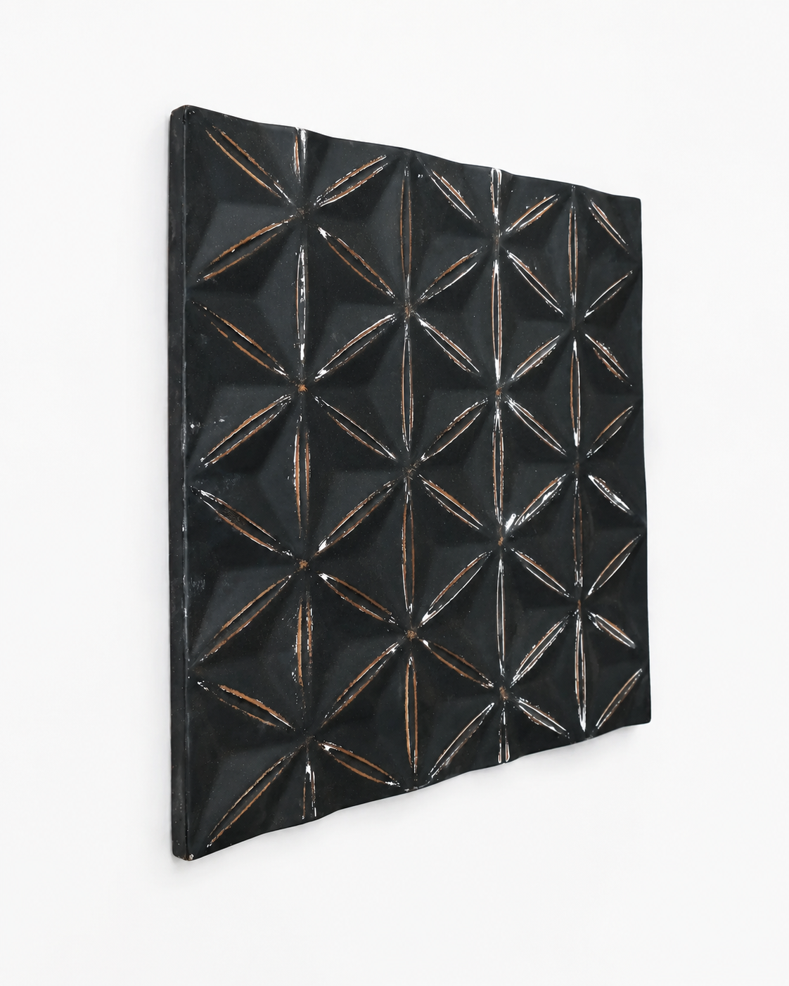 Handcrafted Black Geometric MDF Wall Décor (16" x 16")