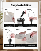 Industrial Dual-Light Accent Table Lamps with USB Charging (Set of 2)