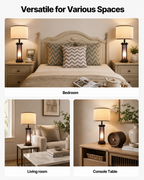 Industrial Dual-Light Accent Table Lamps with USB Charging (Set of 2)