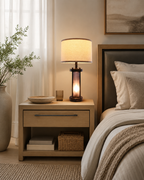 Industrial Dual-Light Accent Table Lamps with USB Charging (Set of 2)