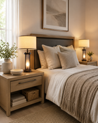 Industrial Dual-Light Accent Table Lamps with USB Charging (Set of 2)