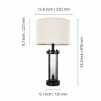 Industrial Dual-Light Accent Table Lamps with USB Charging (Set of 2)