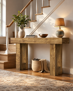 63" Farmhouse Console Table with Open Storage