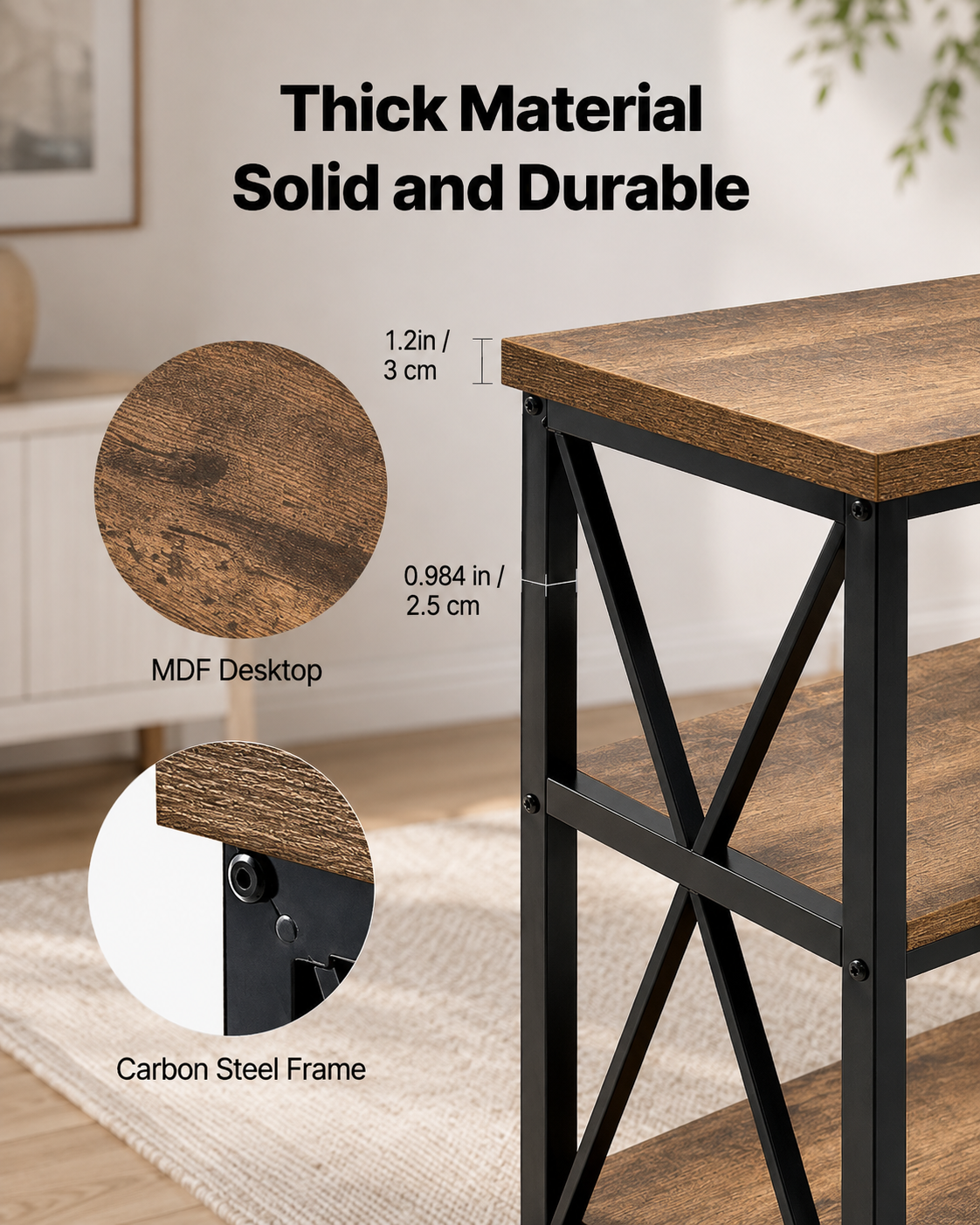 3-Tier Narrow Console Table