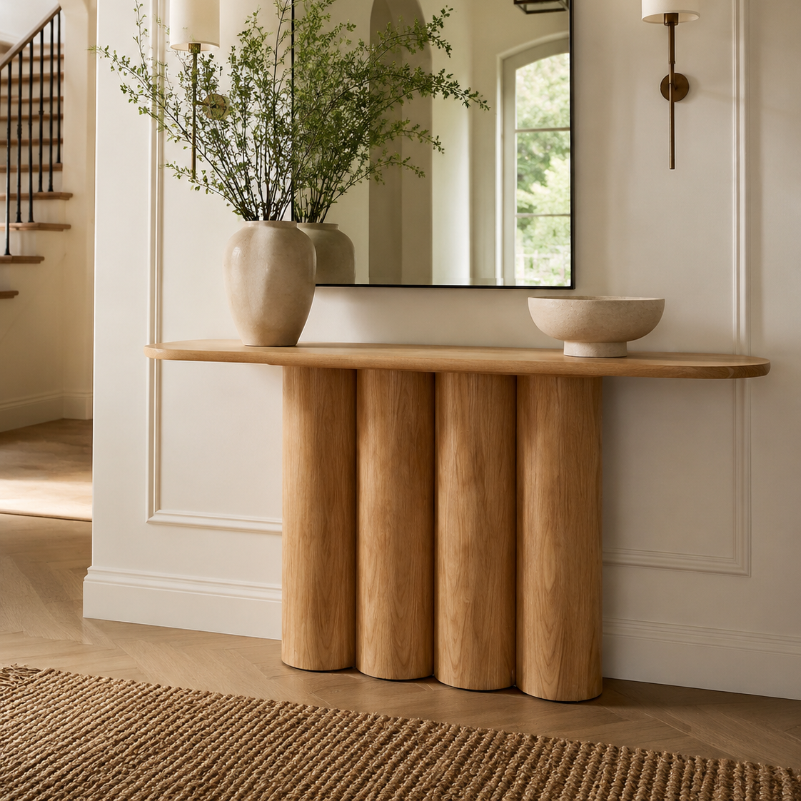 66.93" Mid-Century Modern Console Table