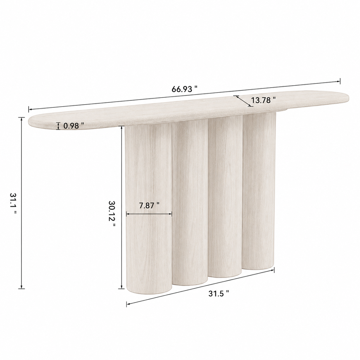 66.93" Mid-Century Modern Console Table