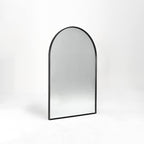36" Arched Wall Mirror with Black Aluminum Frame