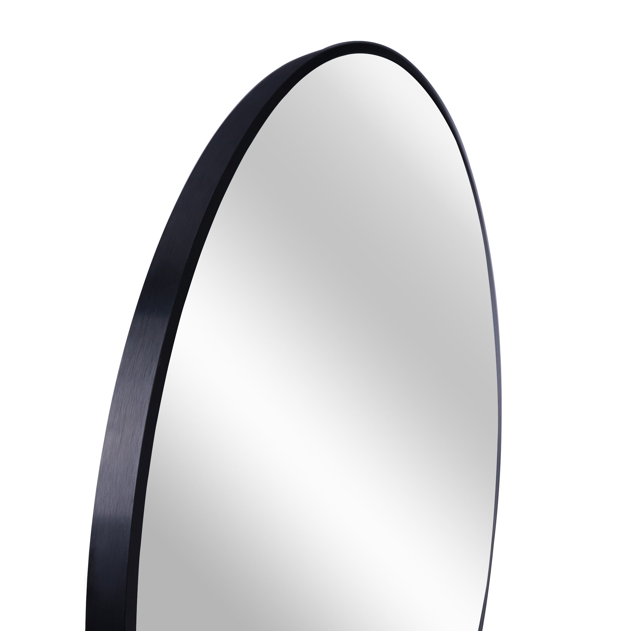 36" Round Wall Mirror with Black Aluminum Frame