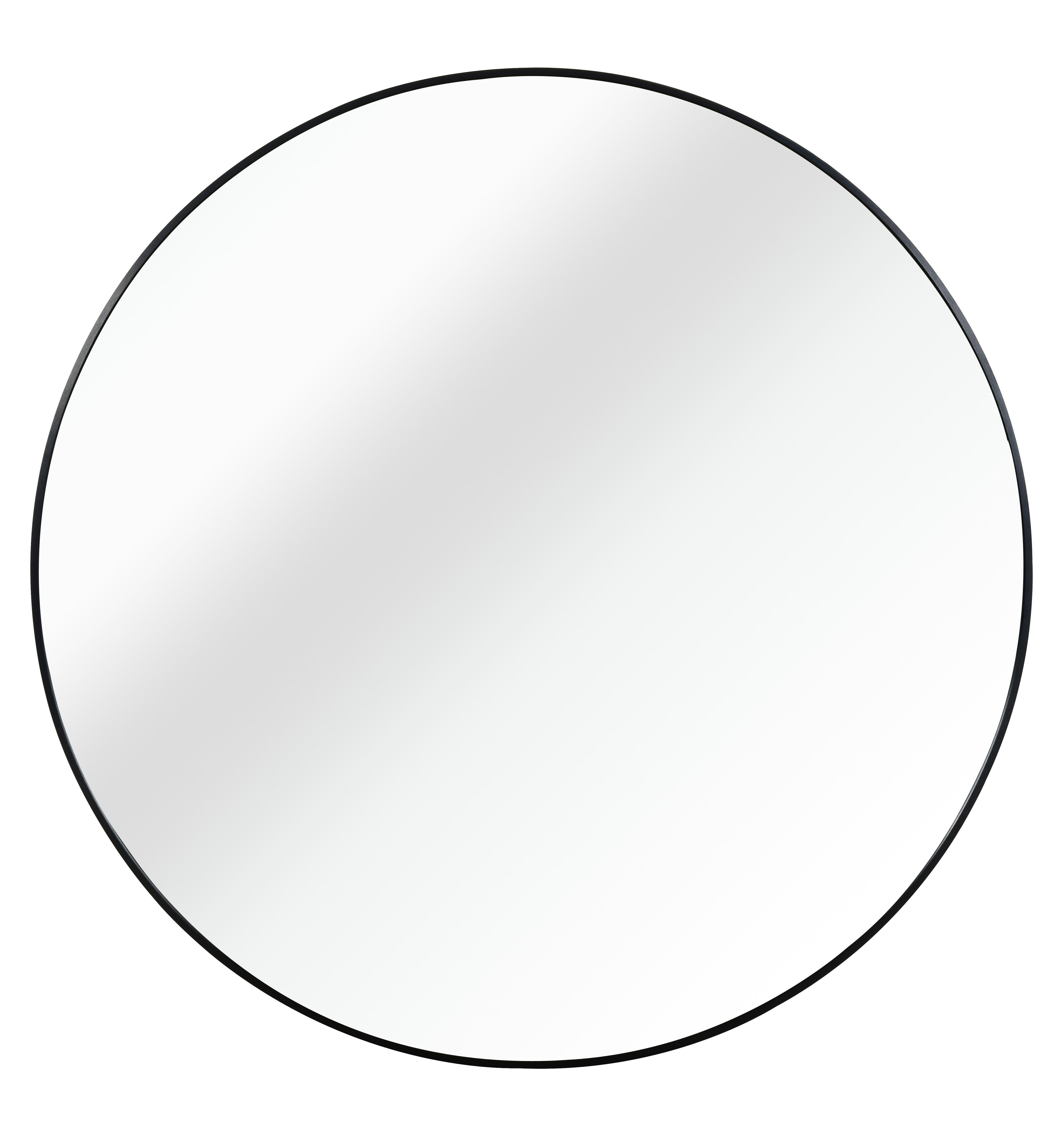 36" Round Wall Mirror with Black Aluminum Frame