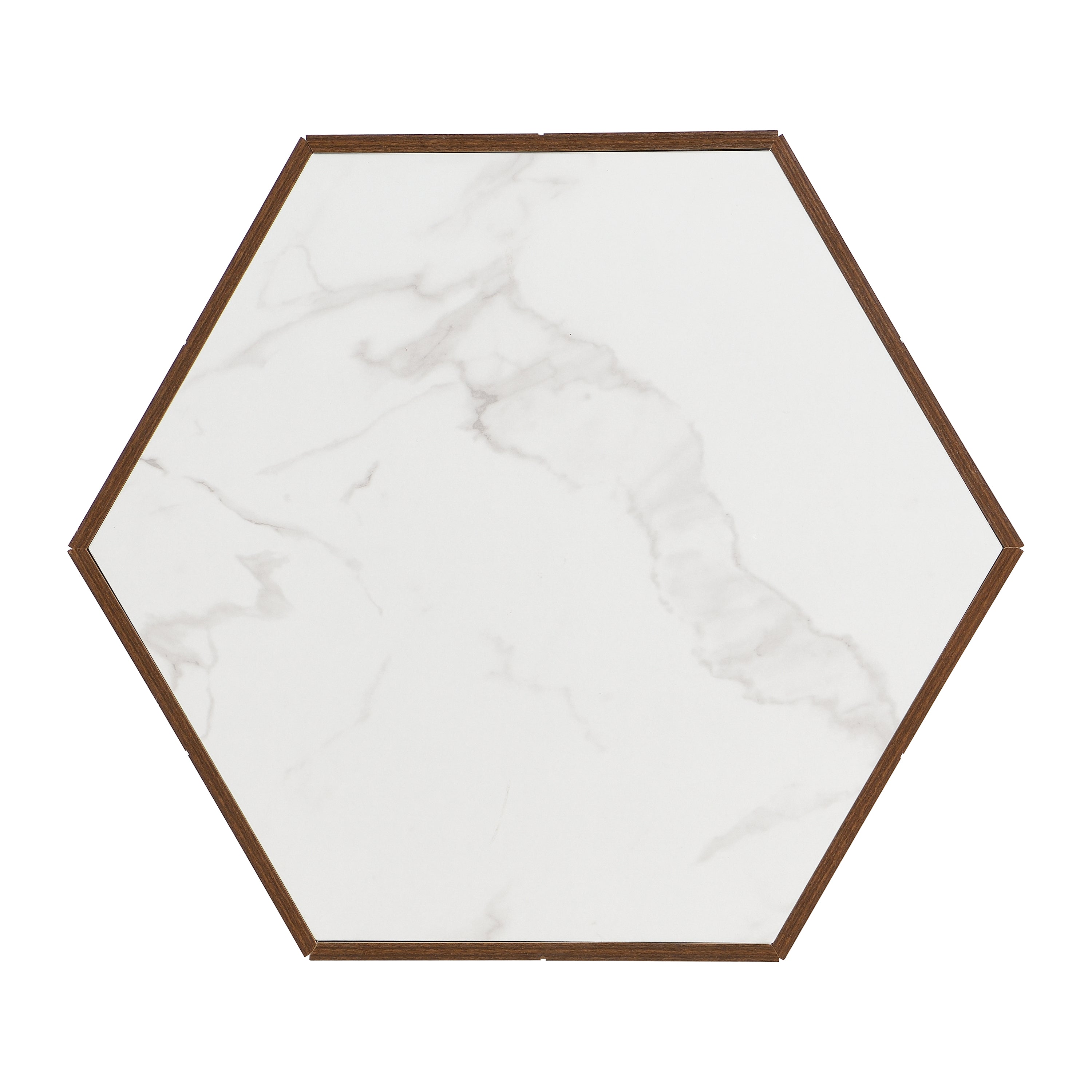 32" Hexagonal Coffee Table with Hidden Storage Drawers