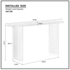 59" Modern Console Table with Brushed Gold Stainless Steel Base