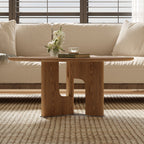 32" Round Coffee Table with Ash Wood Veneer
