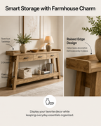 70.9" Farmhouse Console Table with 3 Drawers