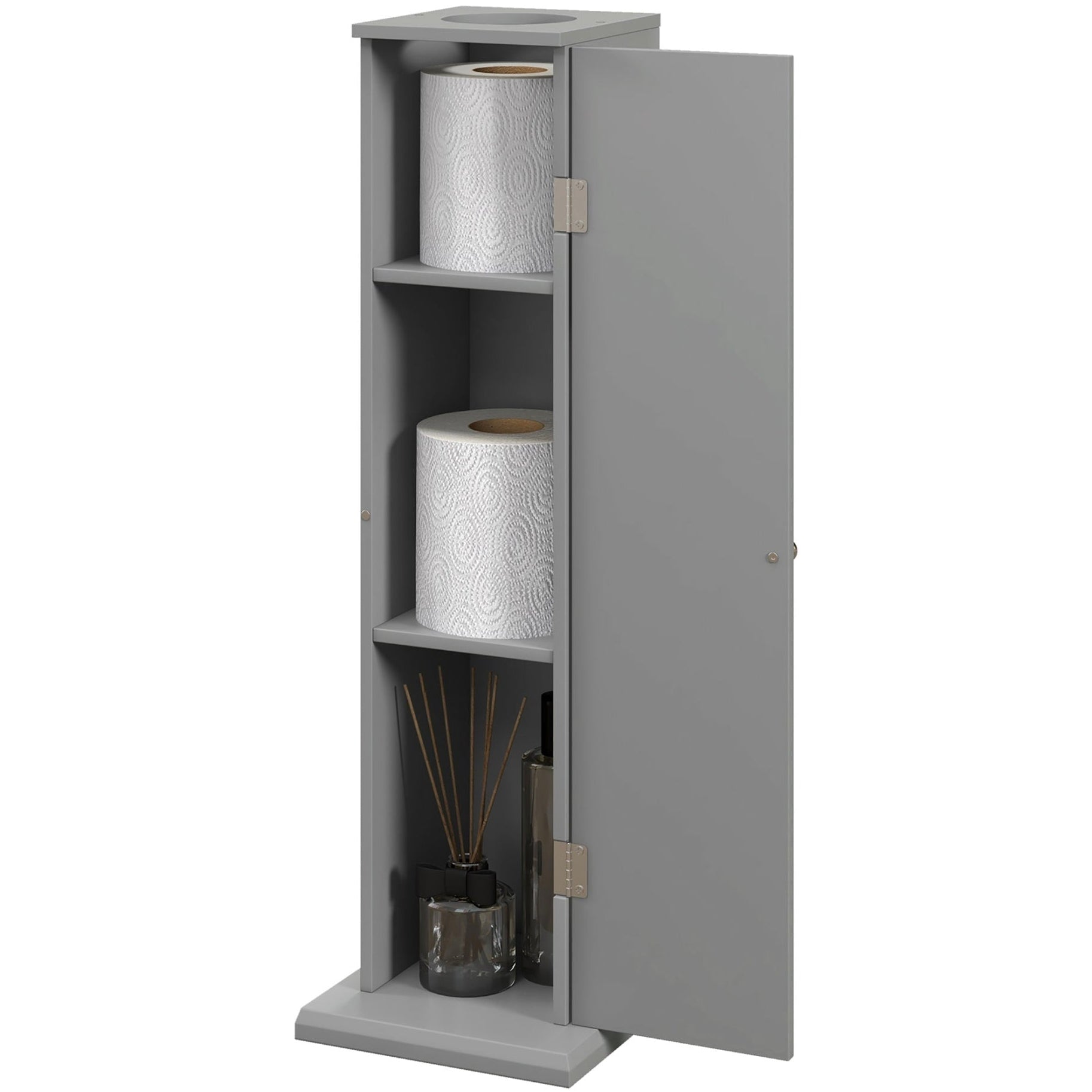 Slim 3-Tier Bathroom Storage Tower - Slate Grey