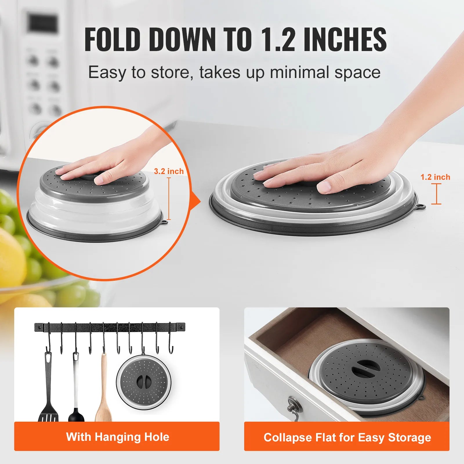 Pack of 2 Collapsible Microwave Splatter Covers
