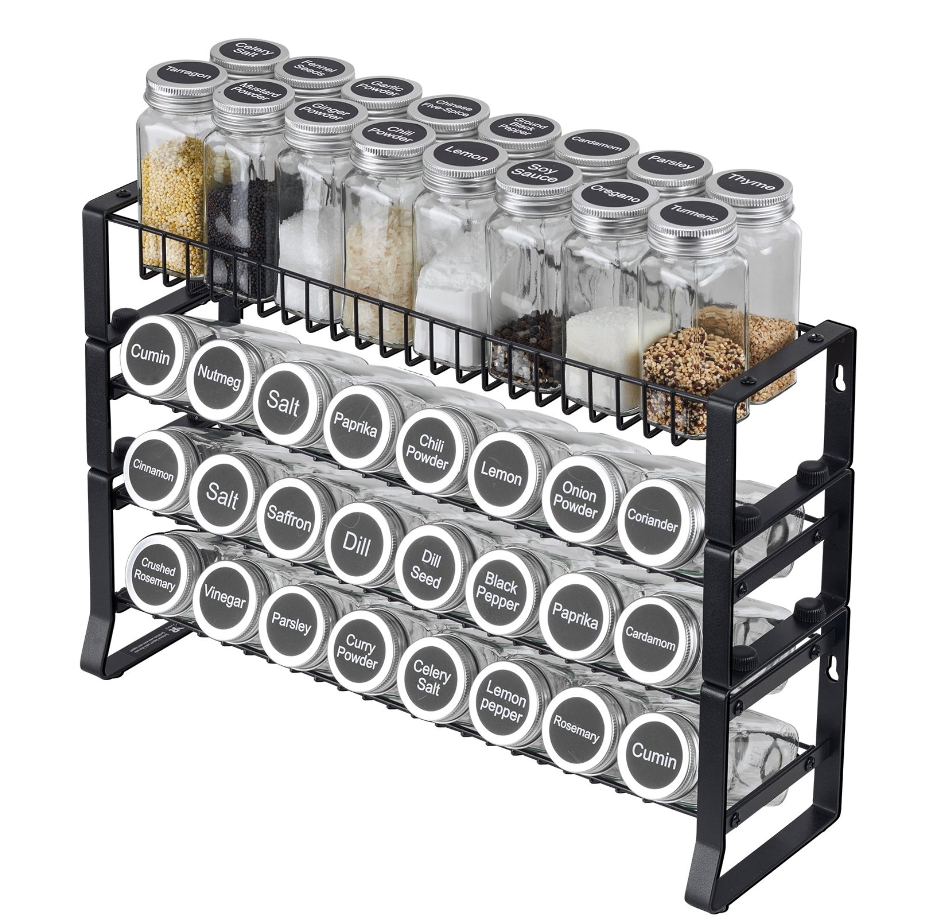Stackable Spice Rack Organizer for Cabinet & Countertop