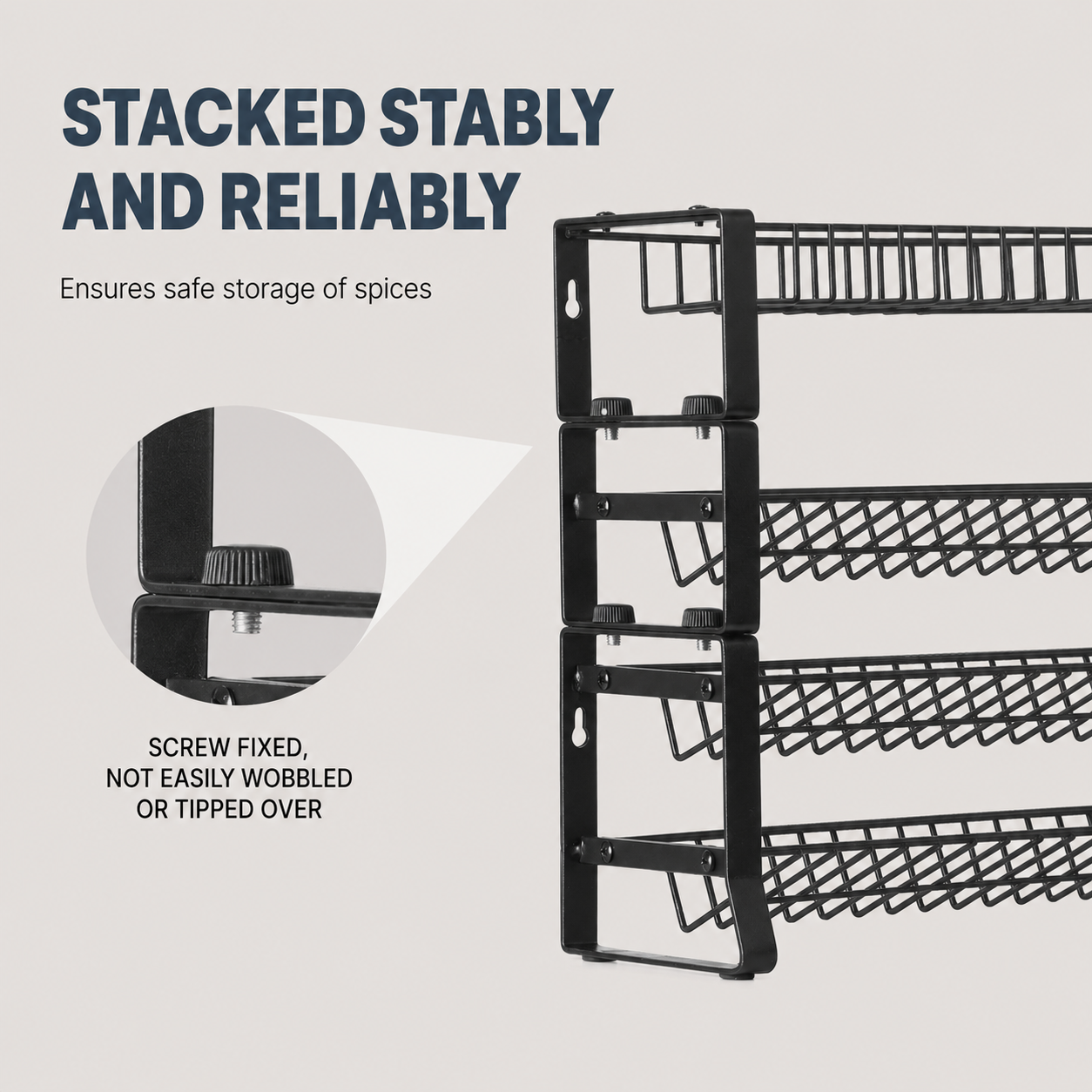 Stackable Spice Rack Organizer for Cabinet & Countertop