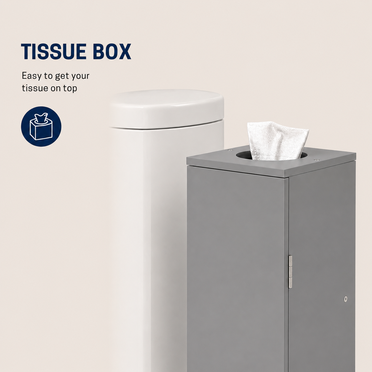 Slim 3-Tier Bathroom Storage Tower - Slate Grey