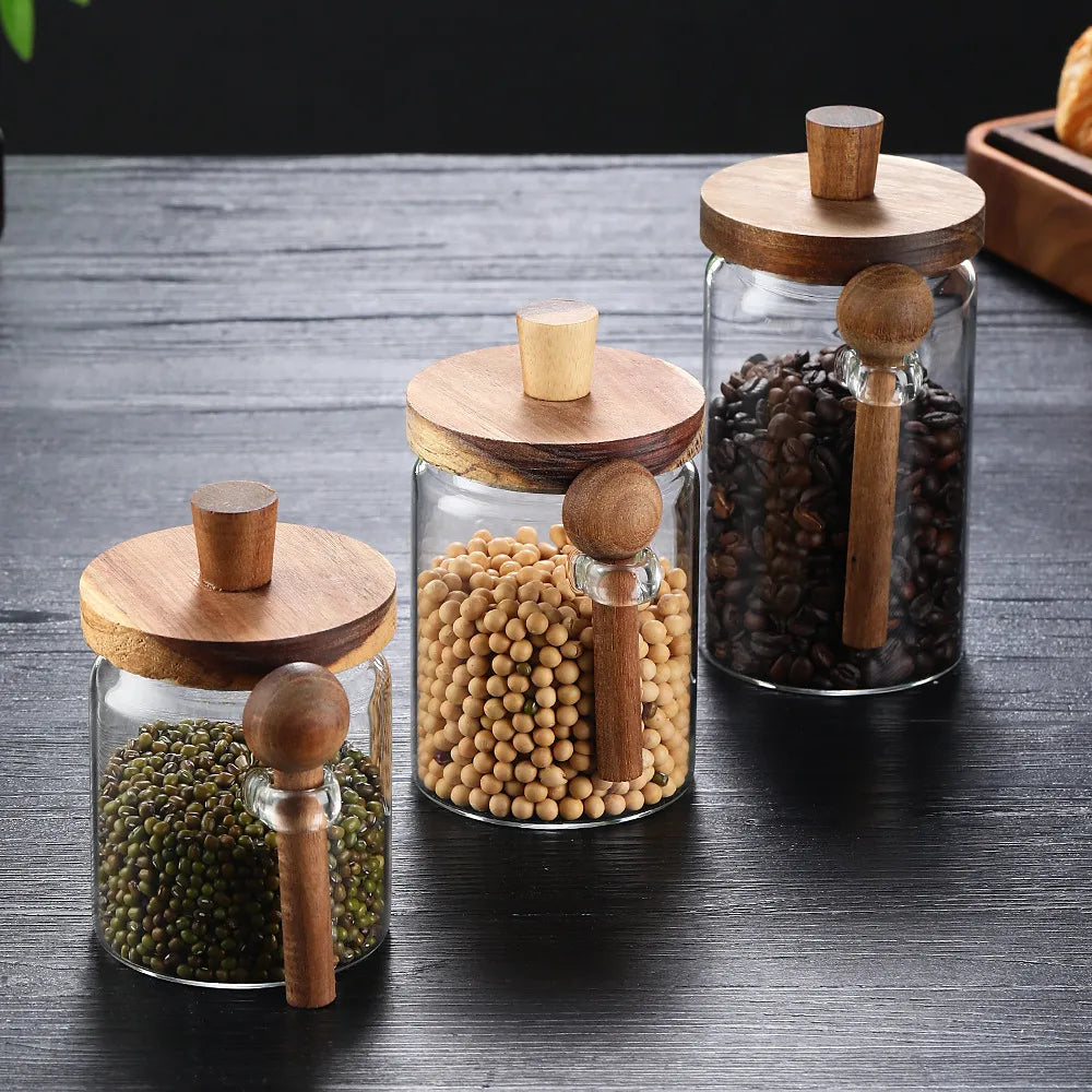 Glass Storage Jars — Set of 3