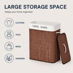 Double Bamboo Laundry Hamper with Divided Liner