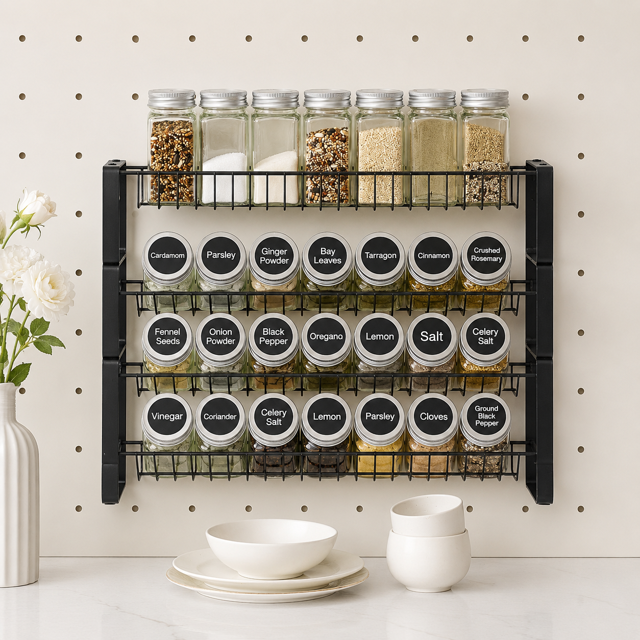 Modular 4-Tier Kitchen Spice Rack
